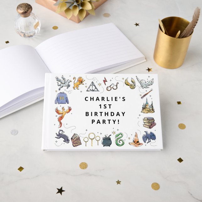 Livro De Visitas Aniversário do Ícone Harry Potter (Frente aberta)