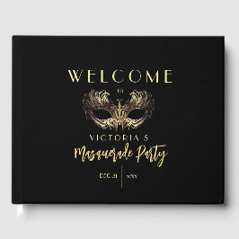 Livro De Visitas Aniversário do Partido Dourado do Elegante Negro