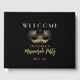 Livro De Visitas Aniversário do Partido Dourado do Elegante Negro