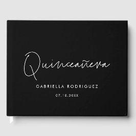 Livro De Visitas Aniversário moderno minimalista da Quinceañera