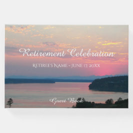 Livro De Visitas Aposentação Sunset Pink Seascape