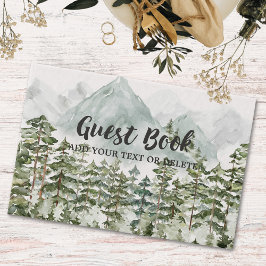 Livro De Visitas Aquarela de Floresta e Montanha da Natureza