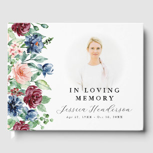 Livro De Visitas Aquarela Floral Lembrança de Amor Eterno
