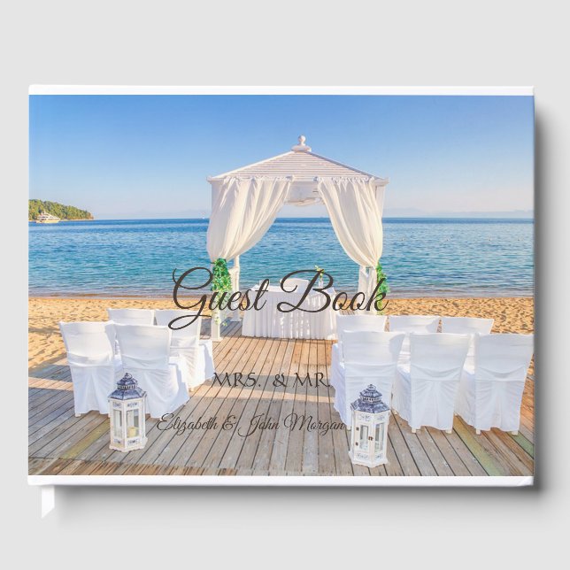 Livro De Visitas Arbor de Praia Tropical para Casamento (Frente)