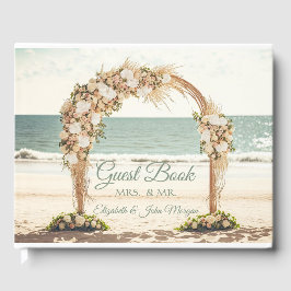 Livro De Visitas Arbusto de Rosas para Casamento na Praia
