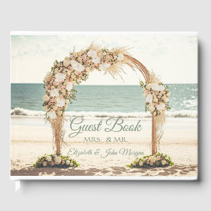 Livro De Visitas Arbusto de Rosas para Casamento na Praia