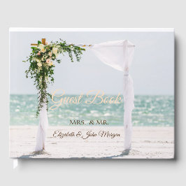 Livro De Visitas Arbusto Floral para Casamento na Praia