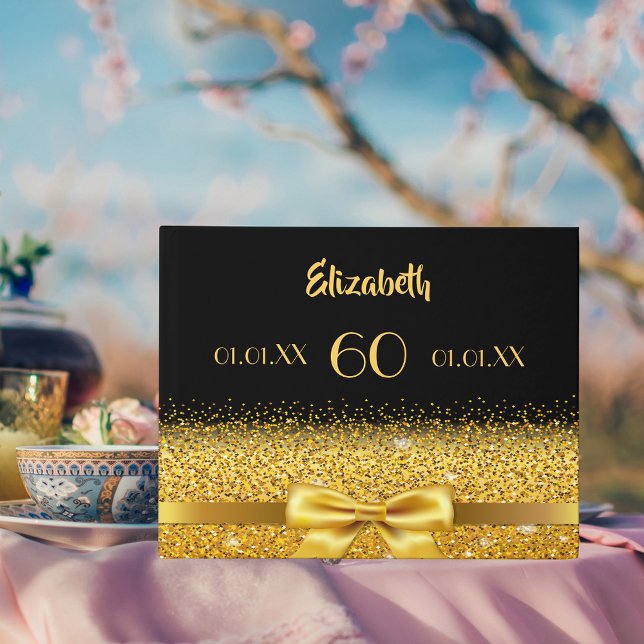 Livro De Visitas arco de ouro negro de 60 anos (Criador carregado)