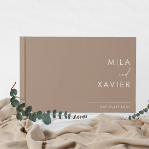 Livro De Visitas Areia e marfim   Manual de Casamento Mínimo Modern