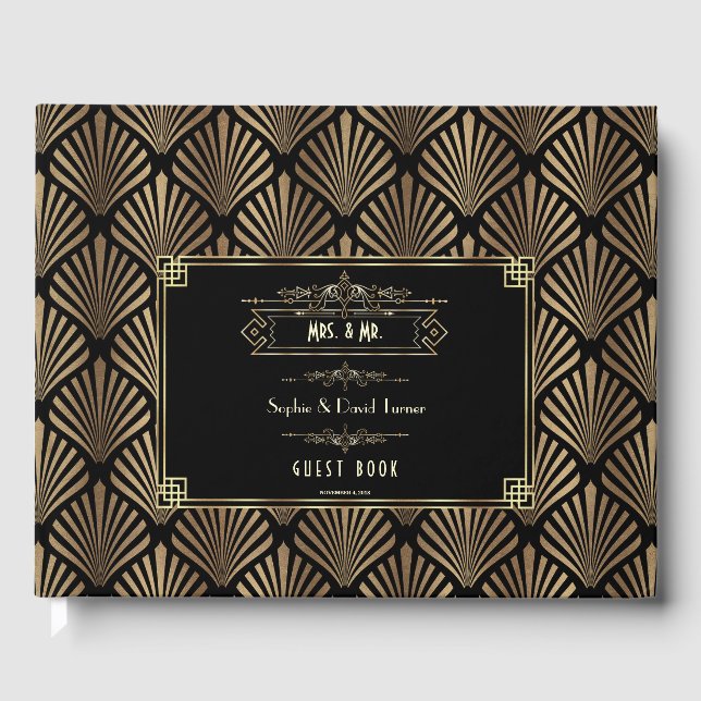 Livro De Visitas Art Deco Black Gatsby 1920 (Frente)