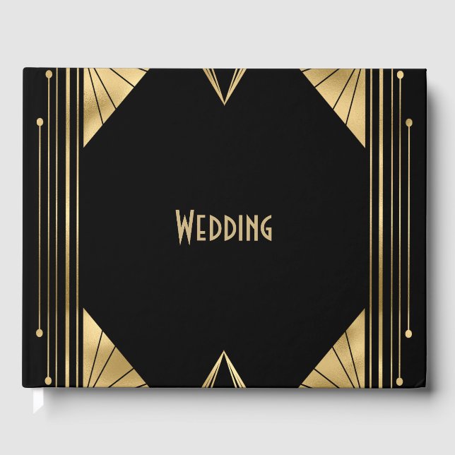 Livro De Visitas Art Deco Excelente Gatsby Wedding (Frente)