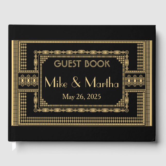 Livro De Visitas Art Deco Weding Guest Book (Frente)