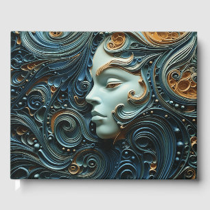Livro De Visitas Arte 3D da Mulher Moonlit