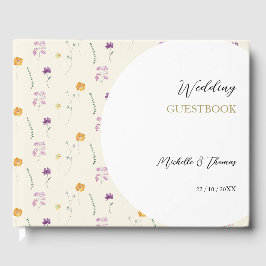 Livro De Visitas Arte de Aquarela de Flores Silvestres Boho Blush