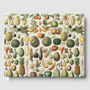 Livro De Visitas Arte de Poster de Frutas Botânicas Francesas Vinta
