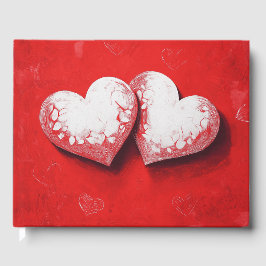 Livro De Visitas Arte Digital Litografia Vintage Vermelha #1