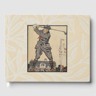 Livro De Visitas Arte Ilustrativa de Golfe Vintage de Edward Penfie