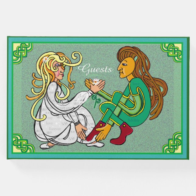 Livro De Visitas Arte verde amante celta irlandês (Frente)