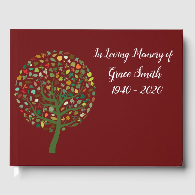 Livro De Visitas Árvore da memória do funeral de arte (Frente)