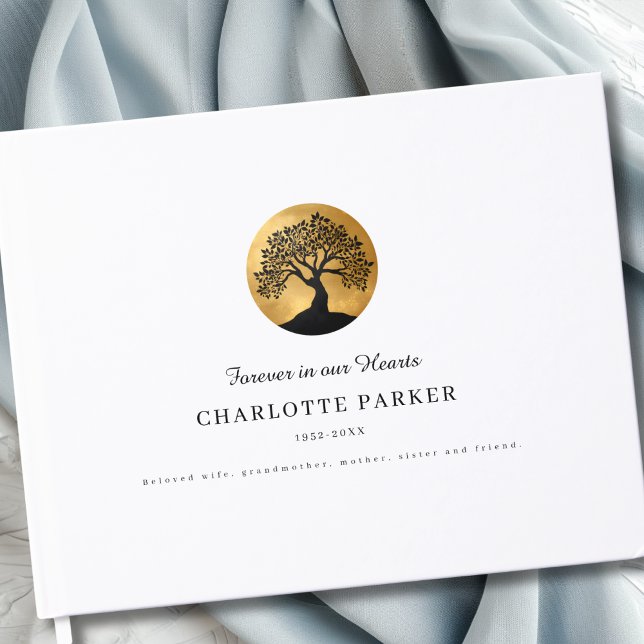 Livro De Visitas Árvore da Vida Memorial Personalizado (Tree of Life Memorial Custom Guest Book)