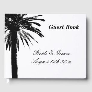 Livro De Visitas Árvore tropical de praia de destino de casamento