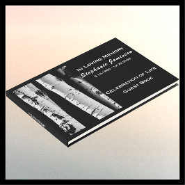 Livro De Visitas Árvores Aspen Preto e Branco, Celebração da Vida