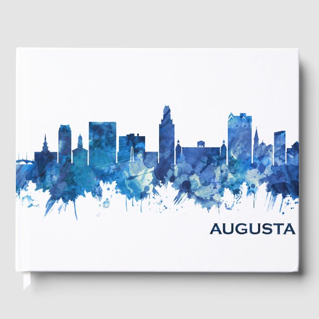 Livro De Visitas Augusta Georgia Skyline Blue (Frente)