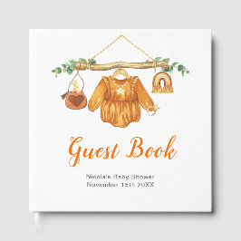 Livro De Visitas Autumn Fall Clothes Line Girl Baby Shower