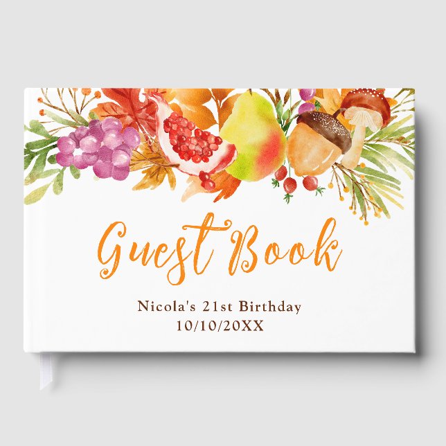 Livro De Visitas Autumn Fall Harvest Birthday (Frente)