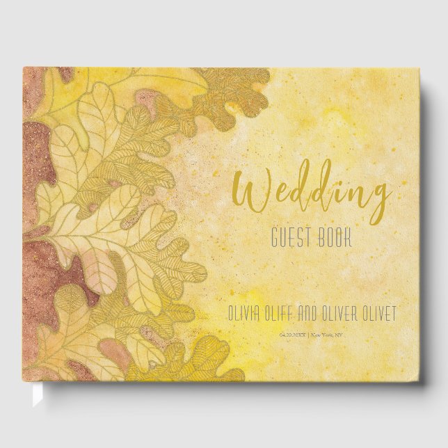 Livro De Visitas Autumn Oak Deixa Casamento (Frente)