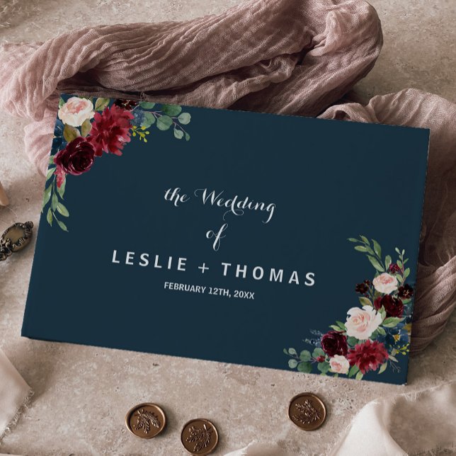 Livro De Visitas Autumn Rustic Dazzling Burgundy (Criador carregado)