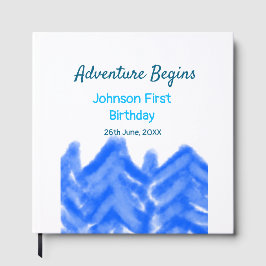 Livro De Visitas Aventura Azul Aqua inicia montanha primeiro aniver