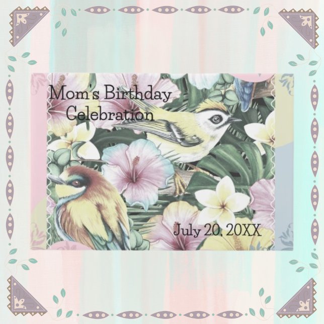 Livro De Visitas Aves Florais Personalizadas (Criador carregado)