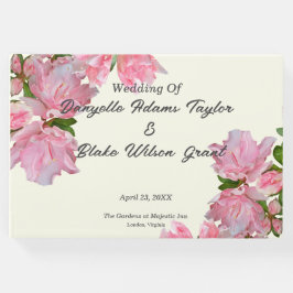 Livro De Visitas Azaleas Rosa Elegante e Casamento Floral de Ivory