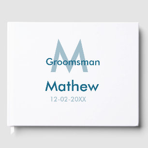 Livro De Visitas Azul marinho padrinho nome letra data masculino po