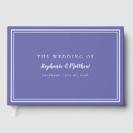 Livro De Visitas Azul Periwinkle Chic Simples Moderno Casamento Ele