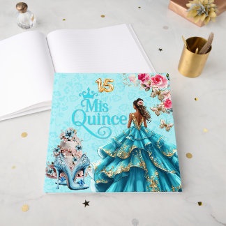 Livro de Visitas Azul Turquesa Quinceañera Sweet 1