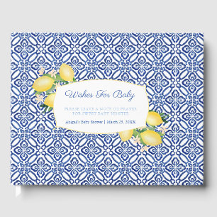 Livro De Visitas Azulejos Azuis De Positano Limões Desejam O Menin