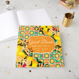 Livro De Visitas Azulejos Mediterrâneos Limão Laranja