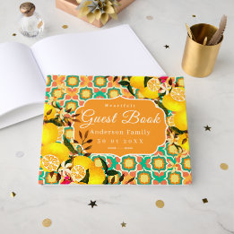 Livro De Visitas Azulejos Mediterrâneos Limão Laranja