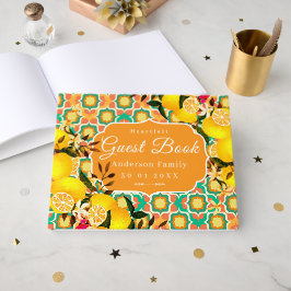 Livro De Visitas Azulejos Mediterrâneos Limão Laranja