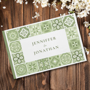 Livro De Visitas Azulejos verdes em espanhol