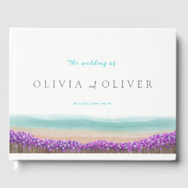 Livro De Visitas Azure Coast in Bloom Weding Guest Book