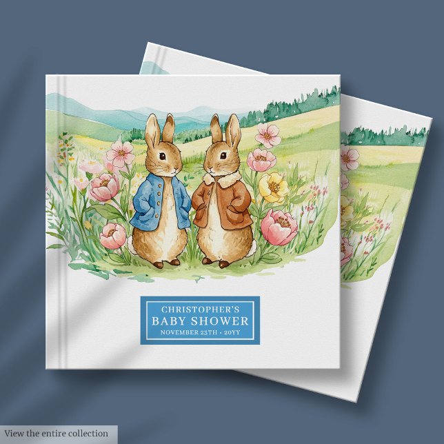 Livro De Visitas Baby Boy Chá Guest Book Peter Rabbit (Baby Boy Shower Guest Book Peter Rabbit)