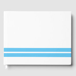 Livro De Visitas Bandas-Base Azul Twin Azul Do Céu Chic em Branco