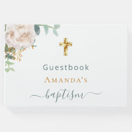 Livro De Visitas Baptism eucalyptus greenery fotografia personaliza