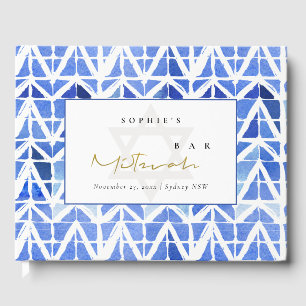 LIVRO DE VISITAS BAR CHEVRON CHEVRON INDIGO AZUL MITZVAH