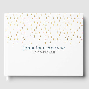 Livro De Visitas Bar elegante Mitzvah dos pingos de chuva da