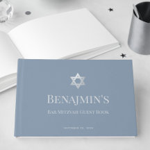 Bar Mitzvah Azul Empoeirado Estrela de Davi em Fal