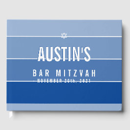 Livro De Visitas BAR MITZVAH azul real ombre moderno